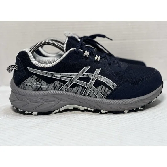 ASICS Gel-Venture 10 Trail Running Shoes Womens 8.5 Wide Navy Gray 1012B761 - Picture 1 of 9